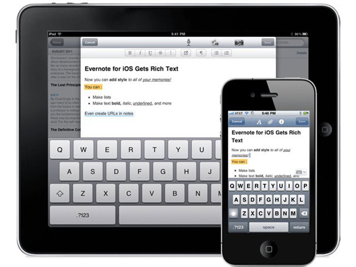 Evernote для iPhone и iPad