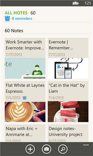 Evernote для Windows Phone